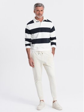 Ombre Ombre Joggers kalhoty OM-PABS-0173 Béžová Regular Fit