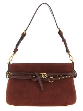PINKO PINKO Torebka Bordeaux Lamb Leather Shoulder Bordowy
