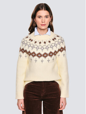 BIG STAR BIG STAR Sweter SKANDIA Kremowy Comfort Fit
