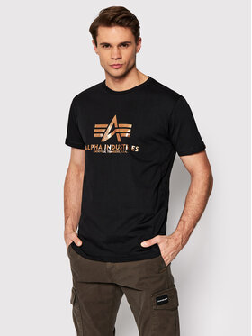 Alpha Industries Alpha Industries Тишърт Basic Foll Print 100501FP Черен Regular Fit