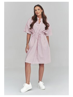 Makadamia Makadamia Sukienka codzienna C62 Różowy Loose Fit