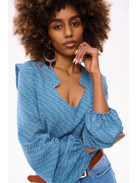 blue shadow blue shadow Bluzka Rufo Niebieski Regular Fit