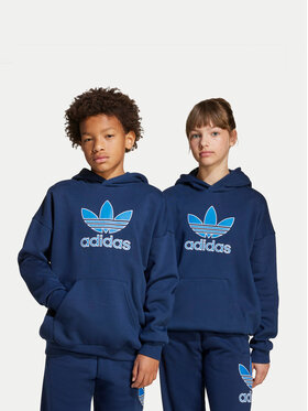 adidas adidas Pulóver Trefoil JV8651 Sötétkék Loose Fit