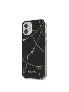 Guess Guess Etui na telefon Gold Chain Czarny