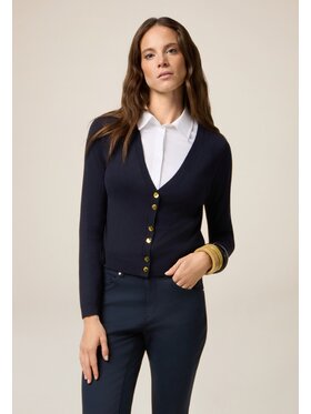 Oltre Oltre Cardigan M287J005021N034 Blu Slim Fit