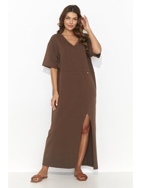 Numinou Numinou Sukienka codzienna NU466 Brązowy Comfortable Fit