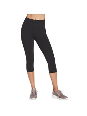 Skechers Skechers Szorty sportowe Skechers Go Walk High Waisted Capri Short Czarny Slim Fit