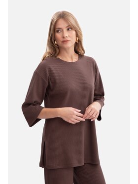 BeWear BeWear Bluzka b301 Brązowy Baggy Fit