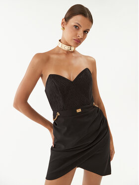 Elisabetta Franchi Elisabetta Franchi Koktejlové šaty AB-426-36E2-V500 Černá Slim Fit
