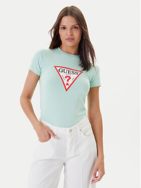 Guess Guess Marškinėliai W4YI04 J1314 Žalia Regular Fit