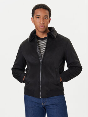 Guess Guess Bunda z imitácie kože M5BL43 W2302 Čierna Regular Fit