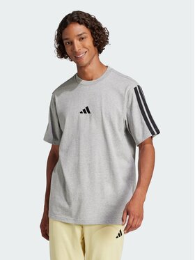 adidas adidas T-Shirt Essentials 3-Stripes Single Jersey Tee Szary Regular Fit
