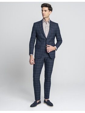 Borgio Borgio Marynarka strano_g Granatowy Slim Fit