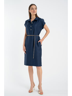 CLICK CLICK Sukienka koszulowa 60-6116 Granatowy Close Fit