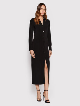Calvin Klein Calvin Klein Sukienka koszulowa Fluid Crepe K20K203649 Czarny Slim Fit