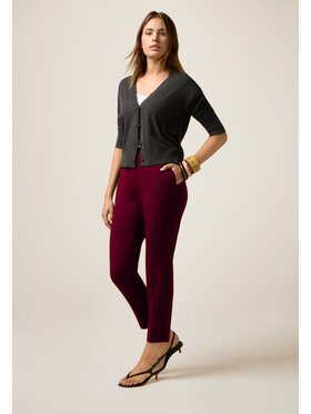 Oltre Oltre Spodnie materiałowe P273J002361N036 Bordowy Regular Fit