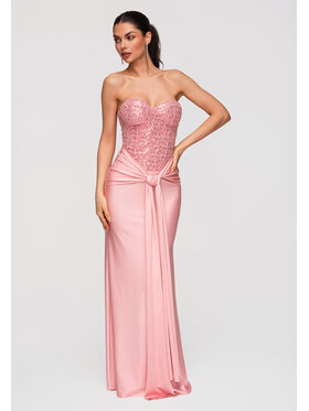 Ombre Ombre Sukienka wieczorowa LA-OM-DLR349 Różowy Slim Fit