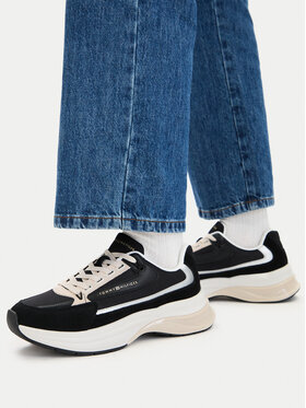 Tommy Hilfiger Tommy Hilfiger Sneakersy Th Sporty Chic Runner FW0FW09187 Czarny