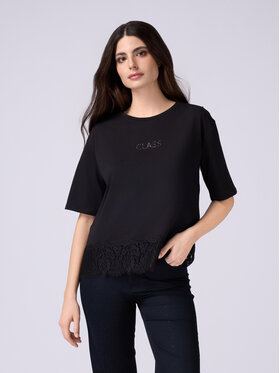 Oltre Oltre T-Shirt G368J004146N033 Czarny Regular Fit