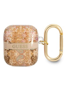 Guess Guess Etui na słuchawki Paisley Złoty