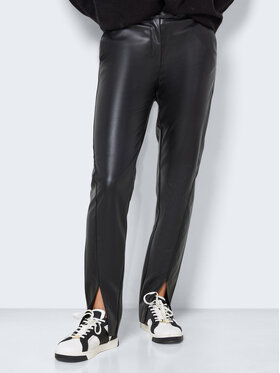 Noisy May Noisy May Nohavice z imitácie kože Luke 27023247 Čierna Slim Fit