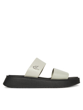 Calvin Klein Jeans Calvin Klein Jeans Şlapi Sandal Slide Double Strap YW0YW01694 Alb