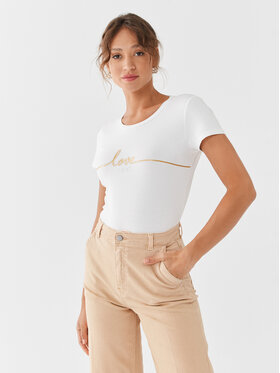 Liu Jo Sport Liu Jo Sport Majica TF3295 JM088 Écru Regular Fit