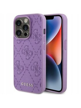 Guess Guess Etui na telefon Leather 4G Stamped Fioletowy