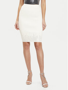 Guess Guess Minirock W5RD83 Z2Y50 Écru Slim Fit