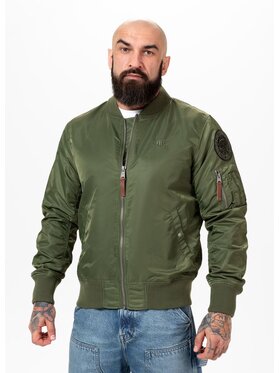 PITBULL PITBULL Kurtka przejściowa Kurtka Zielony Regular Fit