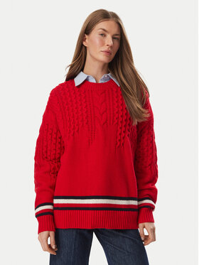 Tommy Jeans Tommy Jeans Пуловер DW0DW23353 Червен Oversize