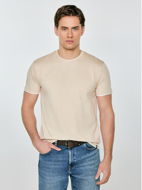 BIG STAR BIG STAR T-Shirt FREDRISER Beżowy Basic Fit