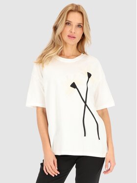 Perso Perso T-Shirt TCE240012F Bílá Regular Fit