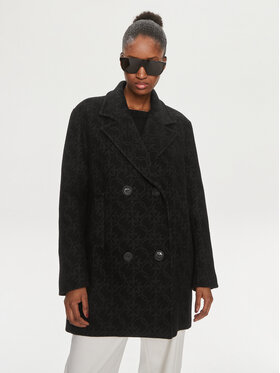PINKO Pinko Vlněný kabát 101875 Y82W Černá Regular Fit