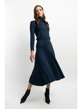 CLICK CLICK Midi sukňa 50-714 Tmavomodrá Classic Fit