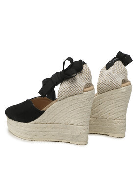 Manebi Espadrile Heart-Shaped Wedge Espadrilles K 1.0 WH Crna