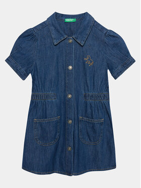 United Colors Of Benetton United Colors Of Benetton Rochie de blugi 4AD6GV01E Bleumarin Regular Fit