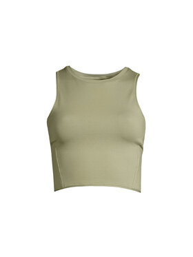 Casall Casall Top Overlap Crop Top Zielony Cropped Fit