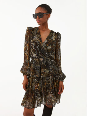 Just Cavalli Just Cavalli Cocktail obleka 75PAO932 Rjava Regular Fit