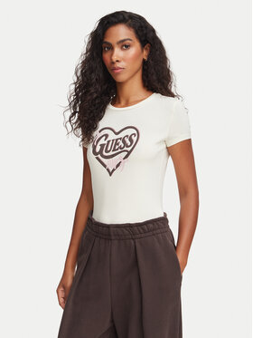 Guess Guess Póló V6YI09 K4276 Krém Slim Fit