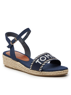 Tommy Hilfiger Espadrile Rope Wedge Sandal T3A7-33287-0890 Mornarsko Modra