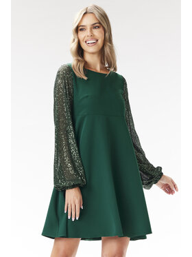 Awama Awama Šaty A694 Zelená Basic Fit