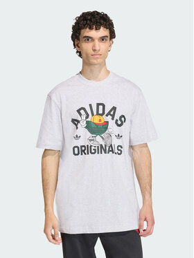 adidas adidas T-Shirt TREFOIL SERIES CHARACTER Szary jasny Loose Fit