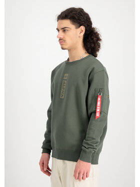 Alpha Industries Alpha Industries Mikina Alpha Reflective Print Sweatshirt Zelená Regular Fit