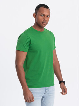 Ombre Ombre T-Shirt OM-TSBS-0146 Zielony Regular Fit