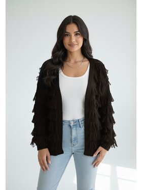 FIGL FIGL Kardigan M1259 Brązowy Regular Fit