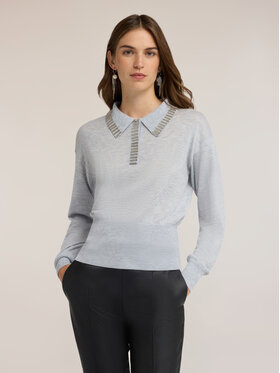 Motivi Motivi Sweter M431W004144N013 Szary Regular Fit