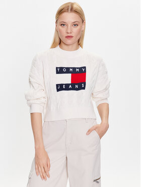 Tommy Jeans Tommy Jeans Megztinis DW0DW14261 Balta Regular Fit