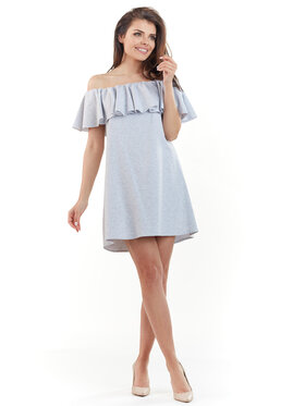 Awama Awama Letní šaty L065 Šedá Basic Fit