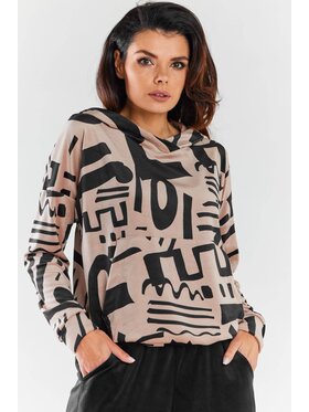 Awama Awama Bluza A473 Beżowy Basic Fit